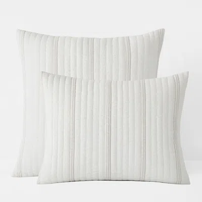 The Company Store Stripe Quilted Sham In White