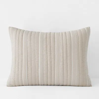 The Company Store Stripe Quilted Sham In Sand