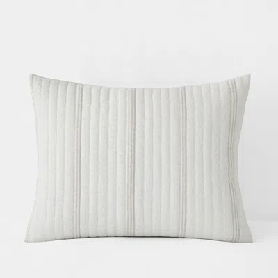 The Company Store Stripe Quilted Sham In White
