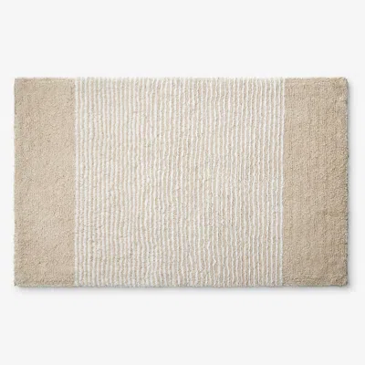 The Company Store Striped Bath Rug In Beige