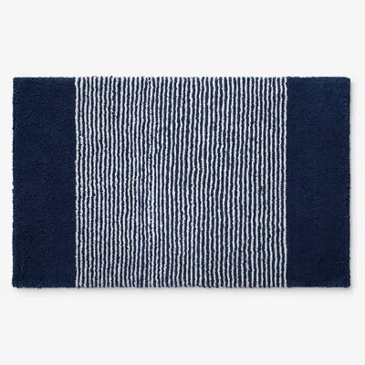 The Company Store Striped Bath Rug In Blue