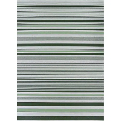 The Company Store Striped Flat Woven Outdoor Rug In Beige/green