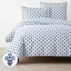 The Company Store Suhana Garment Washed Cotton Percale Duvet Cover In Blue