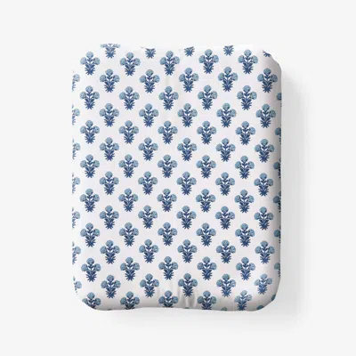 The Company Store Suhana Garment Washed Cotton Percale Fitted Bed Sheet In Blue