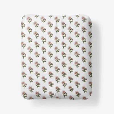 The Company Store Suhana Garment Washed Cotton Percale Fitted Bed Sheet In Green/orange/coral