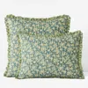 The Company Store Suhana Reversible Ruffle Quilted Sham In Green