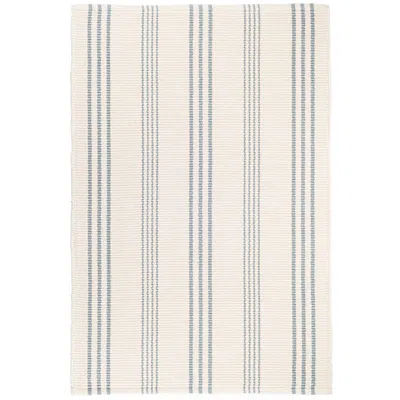 The Company Store Swedish Stripe Handwoven Cotton Rug In Blue