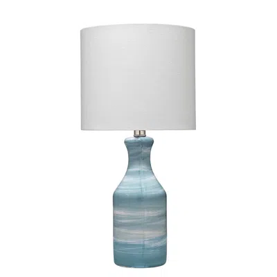 The Company Store Swirl Ceramic Lamp In Blue