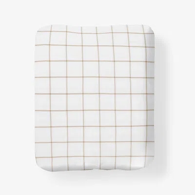 The Company Store Tailored Stripes And Plaids Classic Cool Cotton Percale Fitted Bed Sheet In White