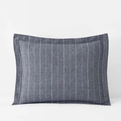 The Company Store Tailored Stripes Premium Breathable Washed Linen Cotton Reversible Sham In Multi