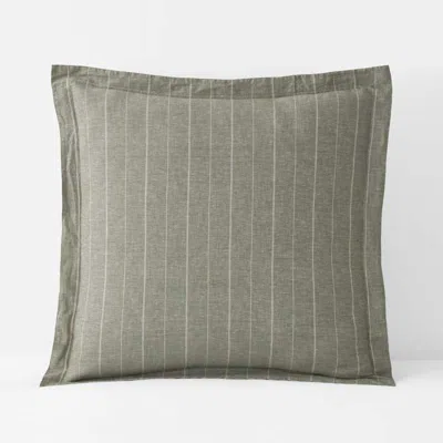 The Company Store Tailored Stripes Premium Breathable Washed Linen Cotton Reversible Sham In Multi