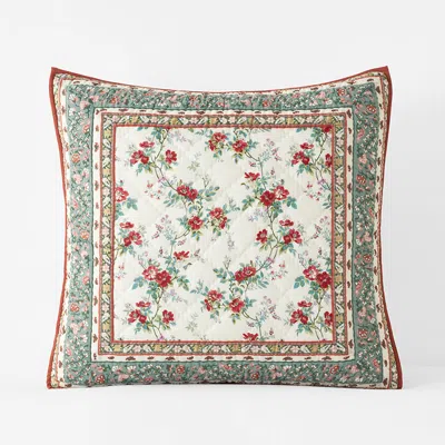 The Company Store Tashi Reversible Quilted Sham In Beige/green/red