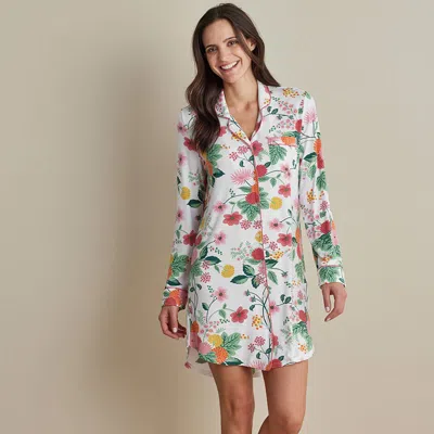 The Company Store Tencel™ Modal Jersey Knit Nightshirt In Green/pink