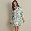 The Company Store Tencel™ Modal Jersey Knit Nightshirt In Green/pink/teal