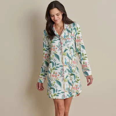 The Company Store Tencel™ Modal Jersey Knit Nightshirt In Green/pink/teal
