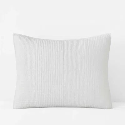 The Company Store Texture Block Quilted Sham In White