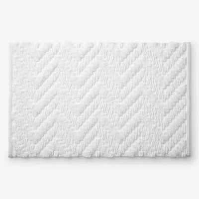 The Company Store Textured Handwoven Cotton Bath Rug In White