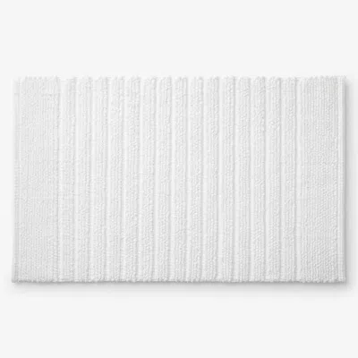 The Company Store Textured Handwoven Cotton Bath Rug In White