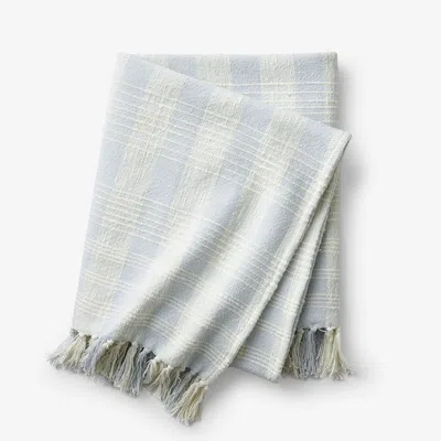 The Company Store Textured Lightweight Throw Blanket In Blue