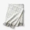 The Company Store Textured Lightweight Throw Blanket In Blue/ivory