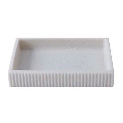 The Company Store Textured Soap Dish In White