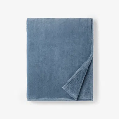 The Company Store Throw Blanket In Slate Blue