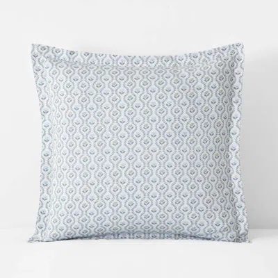 The Company Store Tira Floral Classic Cool Cotton Percale Sham In Gray