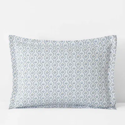 The Company Store Tira Floral Classic Cool Cotton Percale Sham In White