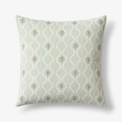 The Company Store Tira Mini Floral Decorative Square Pillow Cover In Neutral