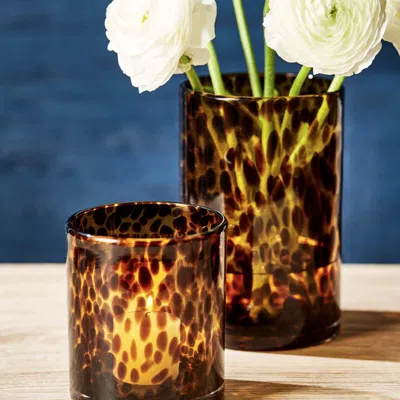 The Company Store Tortoise Candle Holder, Set Of 2 In Brown