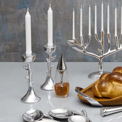 The Company Store Tree Of Life Sabbath Candlestick Holders In Silver