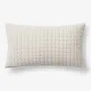 The Company Store Tufted Stitch Velvet Decorative Lumbar Pillow Cover In White