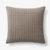 The Company Store Tufted Stitch Velvet Decorative Square Pillow Cover In Brown