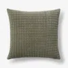 The Company Store Tufted Stitch Velvet Decorative Square Pillow Cover In Green