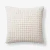 The Company Store Tufted Stitch Velvet Decorative Square Pillow Cover In White