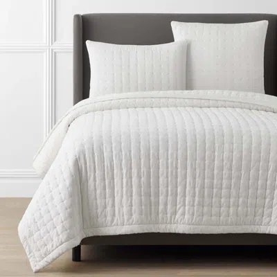 The Company Store Tufted Stitch Velvet Quilt In White