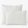 The Company Store Tufted Stitch Velvet Quilted Sham In White