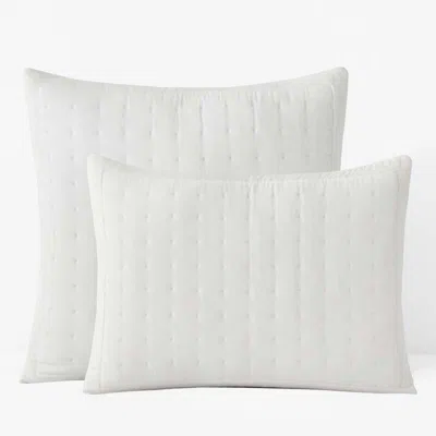 The Company Store Tufted Stitch Velvet Quilted Sham In White