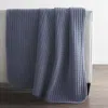 The Company Store Tufted Stitch Velvet Throw Blanket In Blue