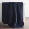 The Company Store Tufted Stitch Velvet Throw Blanket In Blue