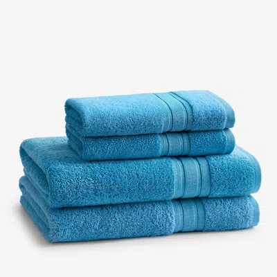 The Company Store Turkish Cotton 4-piece Bath & Hand Towel Set In Blue