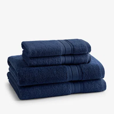 The Company Store Turkish Cotton 4-piece Bath & Hand Towel Set In Blue