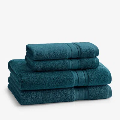 The Company Store Turkish Cotton 4-piece Bath & Hand Towel Set In Blue/teal/turquoise
