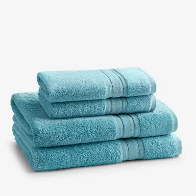 The Company Store Turkish Cotton 4-piece Bath & Hand Towel Set In Blue/teal/turquoise