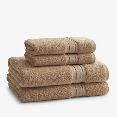 The Company Store Turkish Cotton 4-piece Bath & Hand Towel Set In Brown