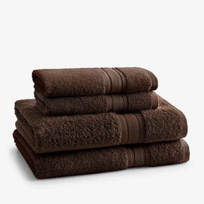 The Company Store Turkish Cotton 4-piece Bath & Hand Towel Set In Brown