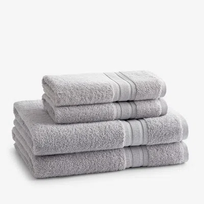 The Company Store Turkish Cotton 4-piece Bath & Hand Towel Set In Gray