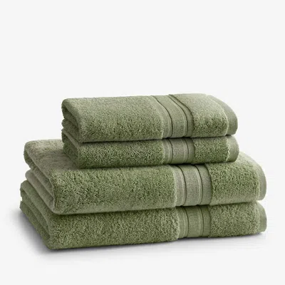 The Company Store Turkish Cotton 4-piece Bath & Hand Towel Set In Marsh Green
