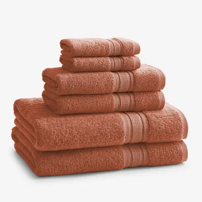 The Company Store Turkish Cotton 6-piece Bath Set In Orange/coral