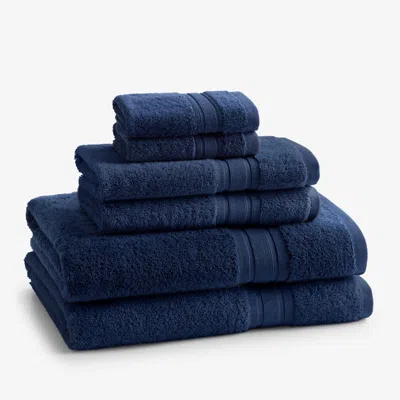 The Company Store Turkish Cotton 6-piece Bath Towel Set In Blue
